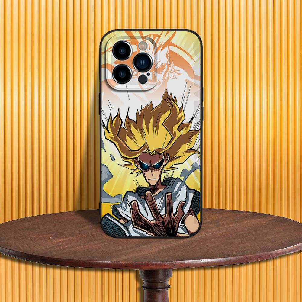 Toshinori Yagi MHA All Might Phone Case For iPhone 17,16,15,14,13,12,11,Pro,Max,Plus,X,XS,SE4,E,Mini,Soft Black Case