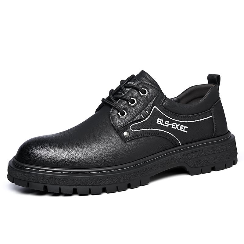 Fashion Black Cow Leather Autumn Winter Platform Shoes for Men Fashion Casual Brand Designer Derby Shoes Male Work Office Ankle Boots