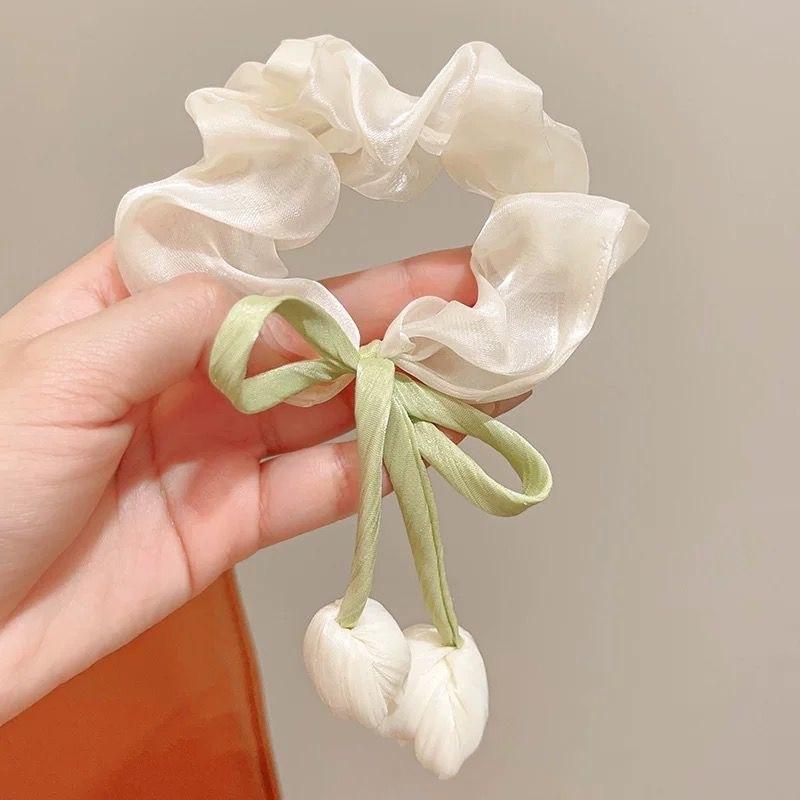 Cute Tulip Flower Large Intestine Scrunchie for Girls Sweet Headband Hair Band Hair Tie Fashion Girls Hair Accessories