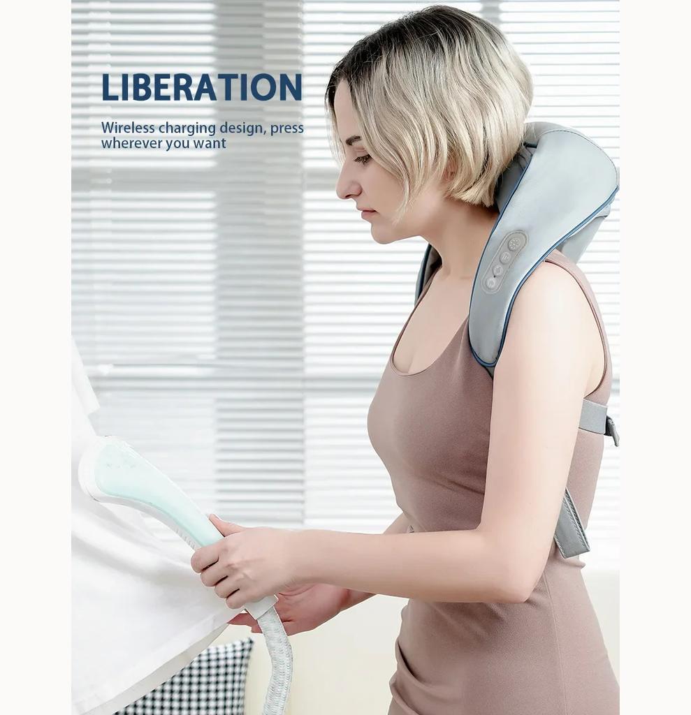 Portable Mini Relaxer Dredge Kneading Smart Electric Wrap Heated Trapezius Muscle Neck Multifunctional Shiatsu Massage Shawl