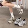 Leather platform mesh dad shoes girl 2025 autumn new Korean version retro German training shoes casual breathable sports shoes