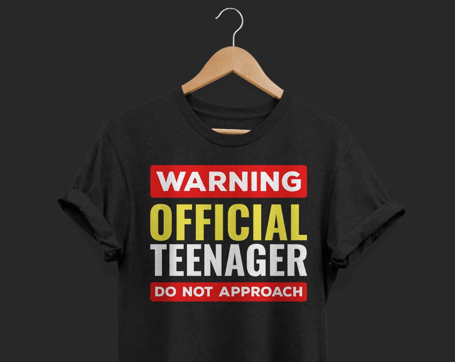 Warning Official Teenager Do Not Approach 13th Birthday Gift Funny T-Shirt, Perfect Present For Young 13 Thirteen Years Old Party Boy Girl, 130