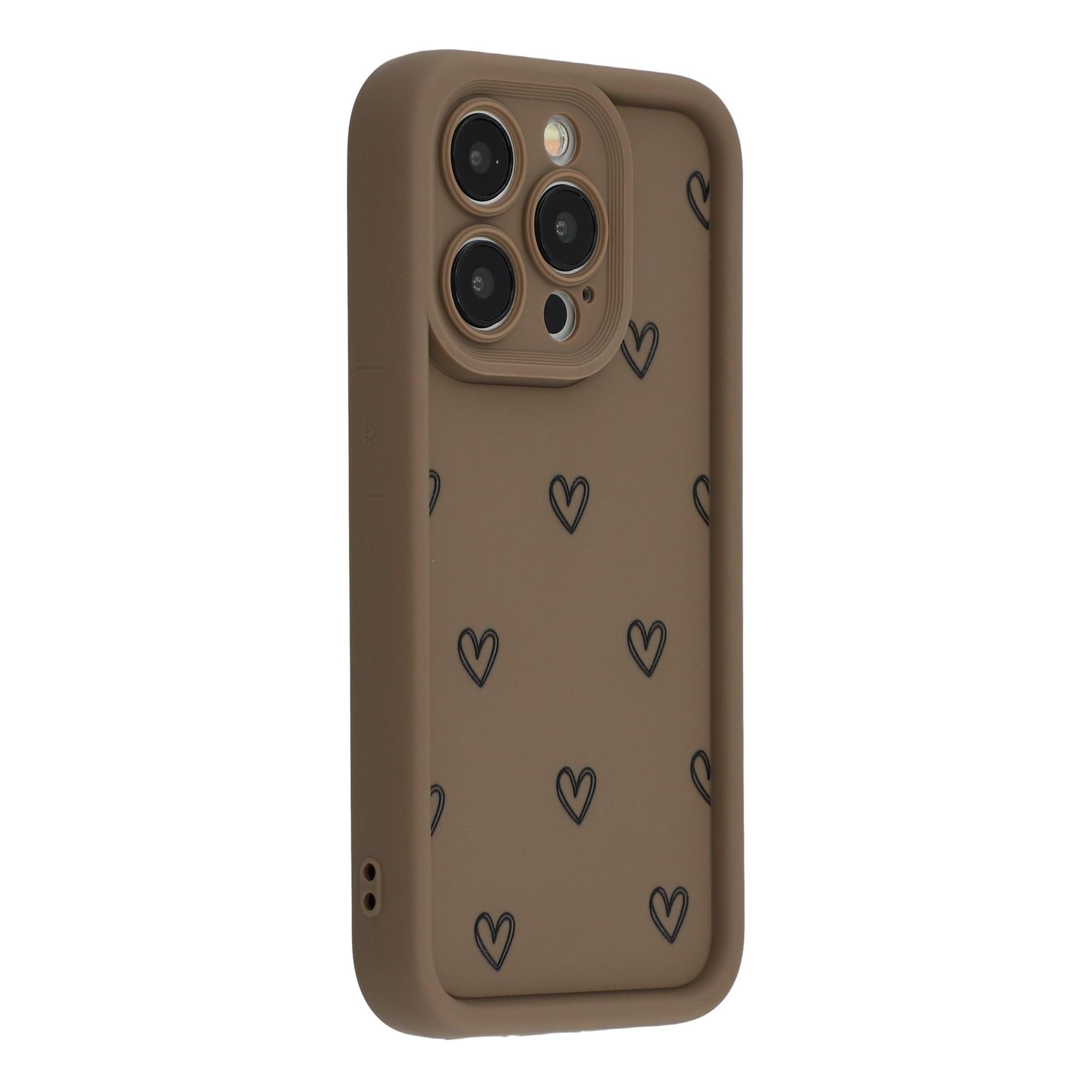 

For iPhone 12 Pro Max Phone Case Heart Pattern TPU Shockproof Protective Cover