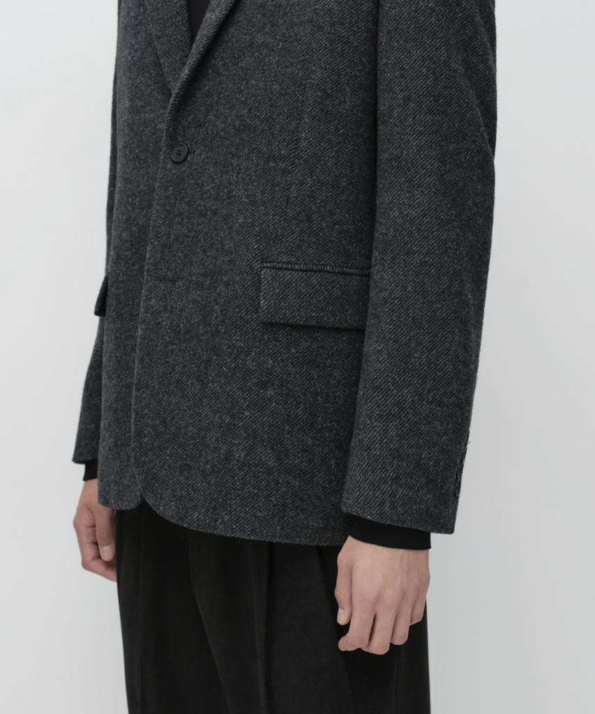 MUSINSA STANDARD [City Workers] Wool Blend Tweed Blazer [Dark Grey]