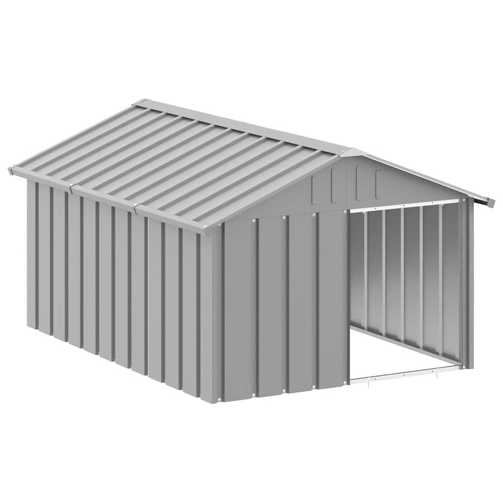 Vidaxl Buda Dla Psa, Szara, 116,5X153X81,5 Cm, Stal