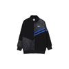 Solid Color Logo Print Fleece Stand Collar Long Sleeve Jacket Women Jackets Black FB1821-010