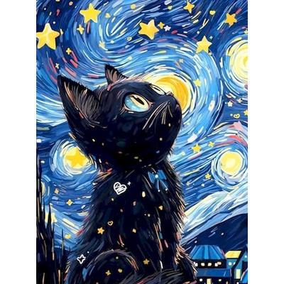 5D DIY Diamantmalerei Tiere Katze Voll Quadratische Diamanten Modern Sternenhimmel Handgefertigte Produktion Freund Geschenk Heimdeko