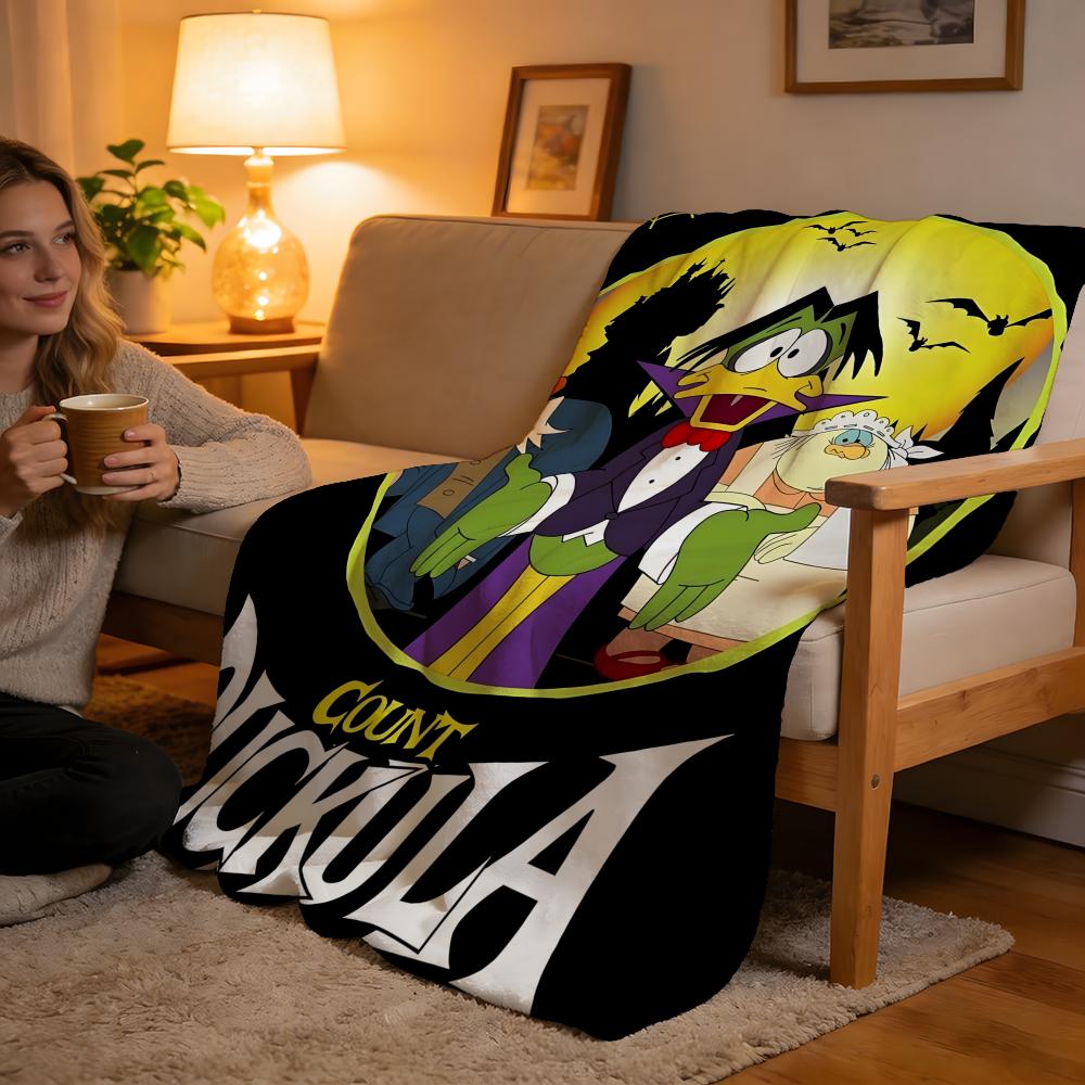 Count Duckula Throw High-Density Short Plush Blanket Soft For Sofa Air-Con Room.