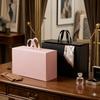 Eco-Friendly Pink Magnetic Handle Folding Box with Soft Ribbon for Stylish Candle Packaging