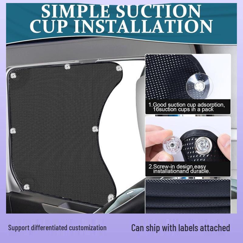 

Semi-Truck Side Window Sunshade with Suction Cups - Heat Insulation for Various Trucks 2 pieces чёрный
