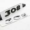 New 3D ABS Chrome Black Logo 308 Emblem Letters Sticker Car Rear Trunk Badge For Peugeot 308 SW GT Line GTI T9 T7 P5 Accessories