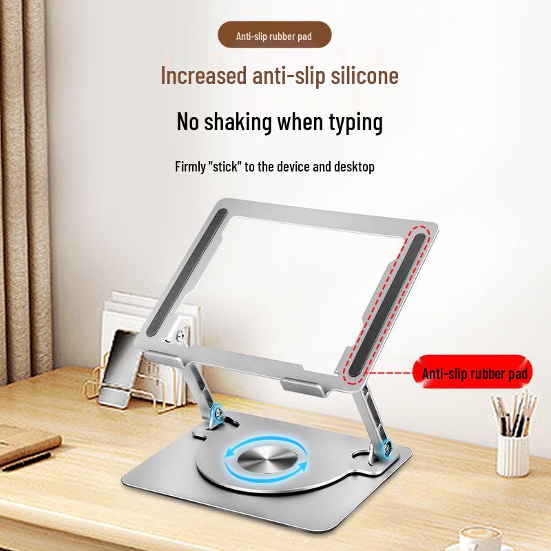Aluminum Alloy Adjustable Laptop Stand with Rotating and Cooling Features