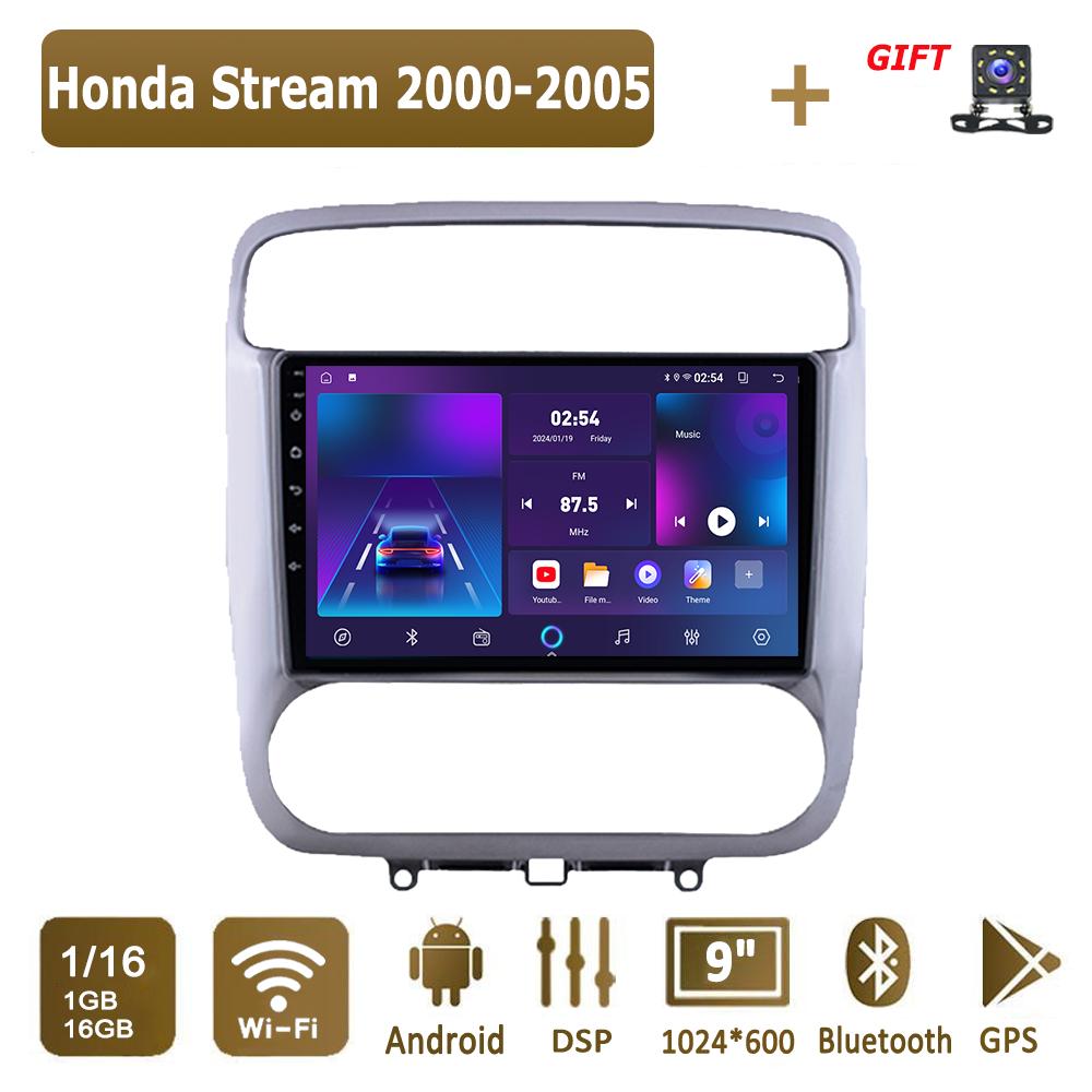 

Android Carplay автомобильное радио для Honda Stream 2000-2005 мультимедийный проигрыватель головное устройство стерео GPS навигация BT WIFI 2+32 ГБ 1+16GB,A