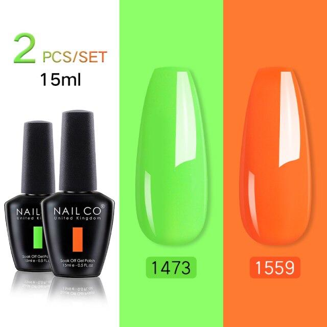 NAILCO 2 цвета, 15 мл, набор гель-лаков для ногтей Vernis, полуперманентный УФ-светодиодный гель для дизайна ногтей, принадлежности для профессионалов, отмачиваемый верхний слой