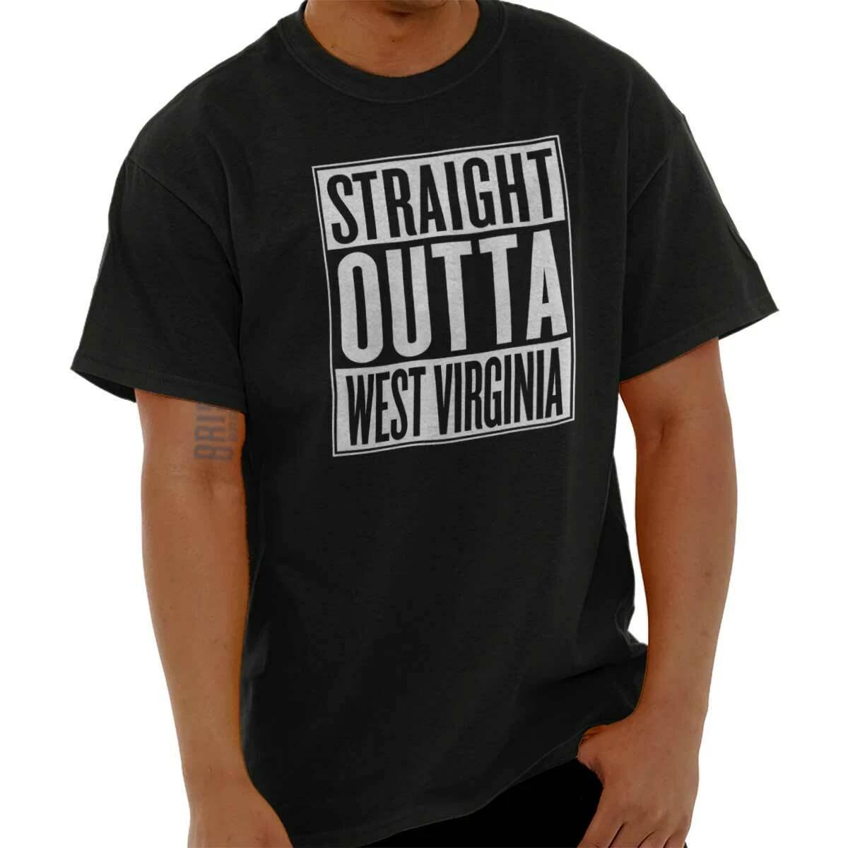 Straight Outta West Virginia Vacation Gift Adult Short Sleeve Crewneck Tee XS