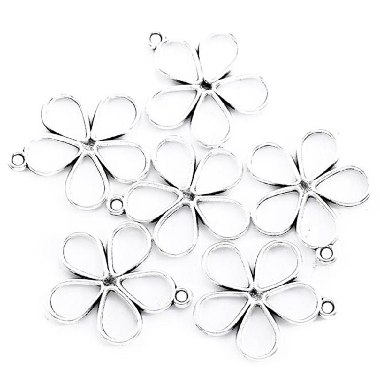 50 PCS Alloy Hollow Flower Charm Flower Pendant Hollow Flower for Jewelry Making