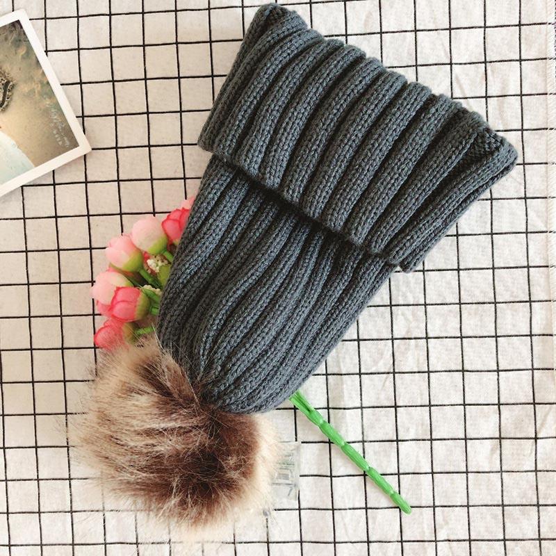 Cozy Womens Winter Hat With Fluffy Pom-pom And Stylish Folded Cuff Design