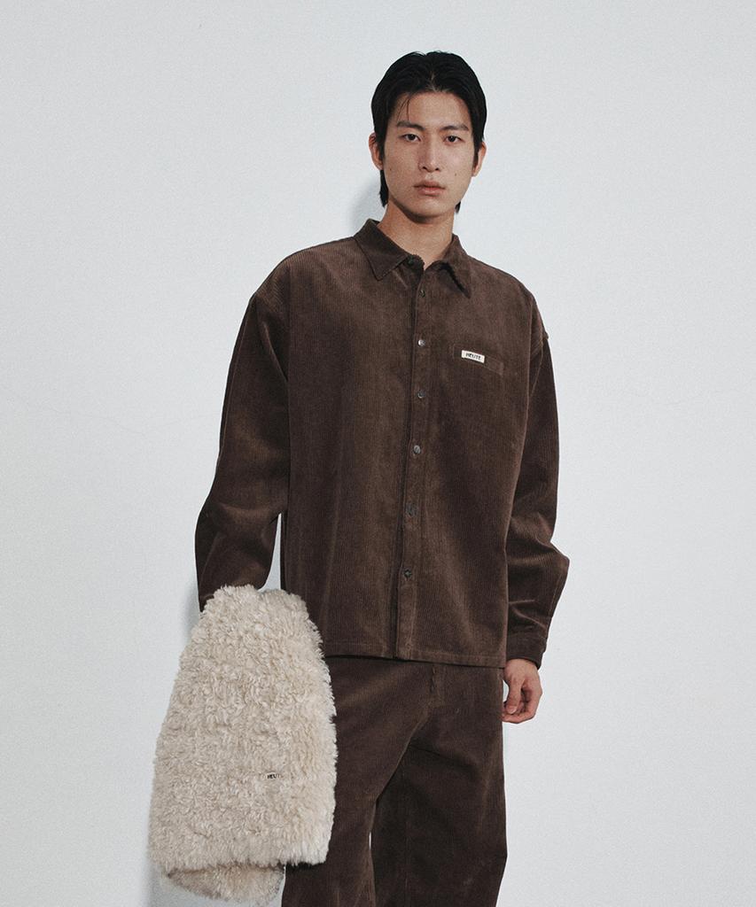 Hoite Rise Corduroy Shirts Jacket (Brown)
