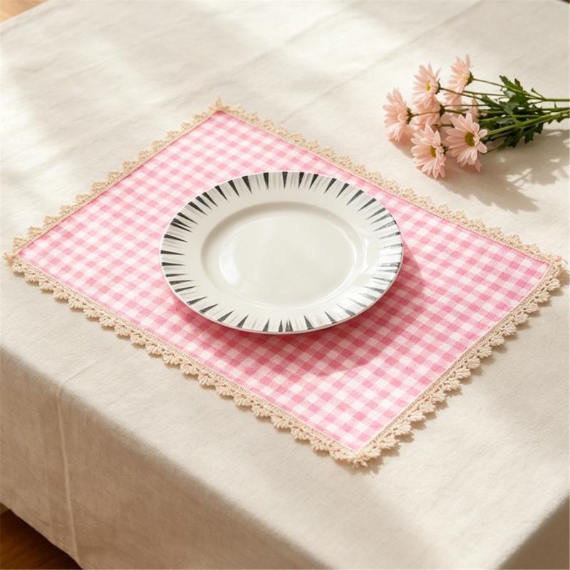 Tovaglietta Rettangolare da Pranzo, Tovaglietta da Tavola in Tessuto a Quadretti 30 X 40 Cm per Posizionamento Individuale dei Posti per i Pasti