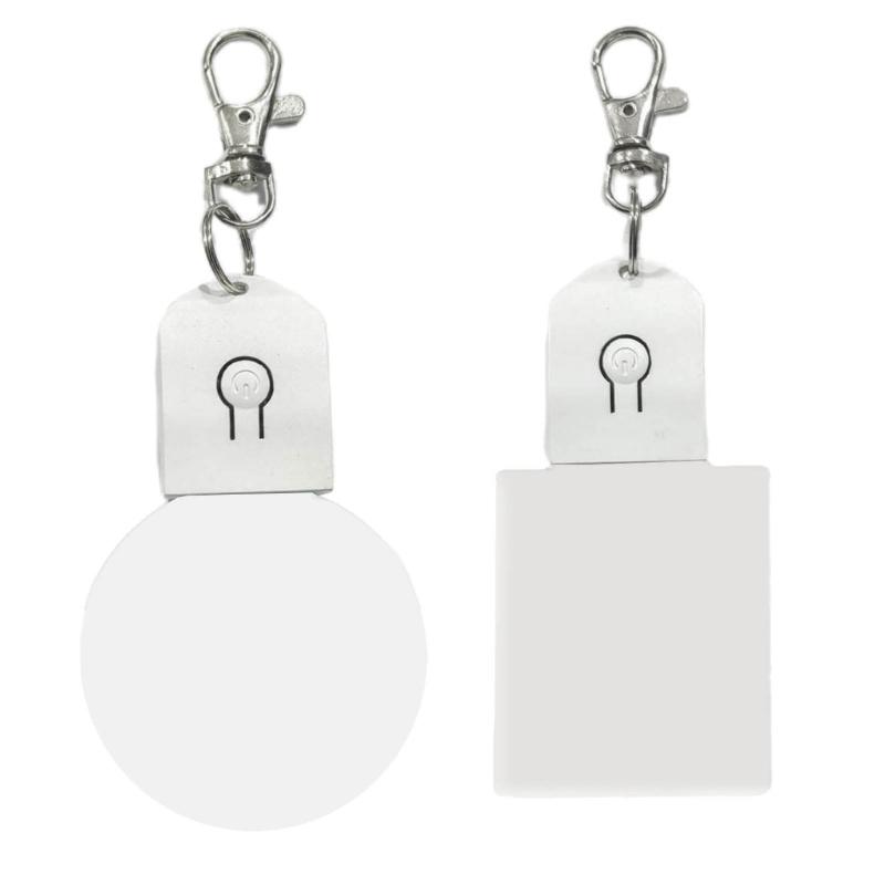 Sublimation Blank LED Acrylic Keychains Hot Transfer Printing Keychain Personalized Pendant Hanging Decoration Durable
