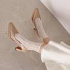 Krazing Pot Schaffell Spitz zulaufende Zehenpartie Hohe Absätze Sommer Einfarbige Schuhe Große Größe 41 Basisbekleidung Damen Moderne Pumps