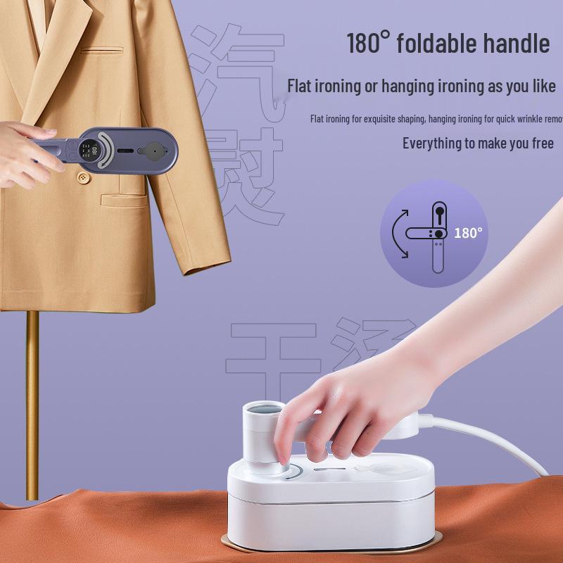 Digital Display Foldable Handheld Steamer: Compact Travel Iron