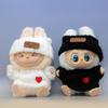 Set Haine Păpușă Pandantiv Labubu: Pulover Sit Sit Party cu Broderie Inimă Gen 1 și 2