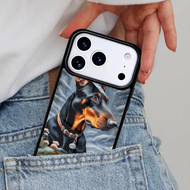 Dachshund Doberman Dog Soft Phone Case for iPhone 16e 15 14 13 12 17 Pro Max Plus Air 17pro Cover Coque