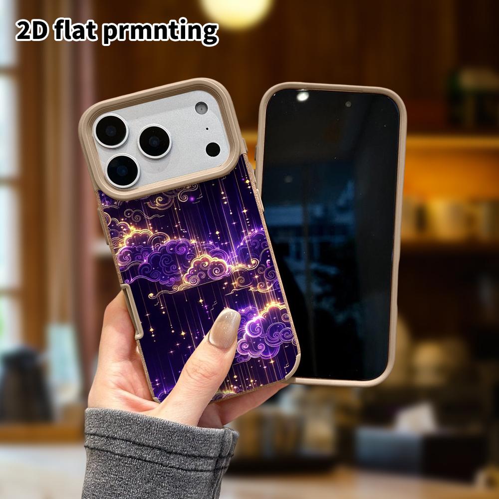 Phone Case: Lambskin 2D Flat Samsung Galaxy A34 A35 M05 M06 S20 S22 S21 FE Plus 5G Protective Case, Neon Clouds, Christmas and Halloween Gift