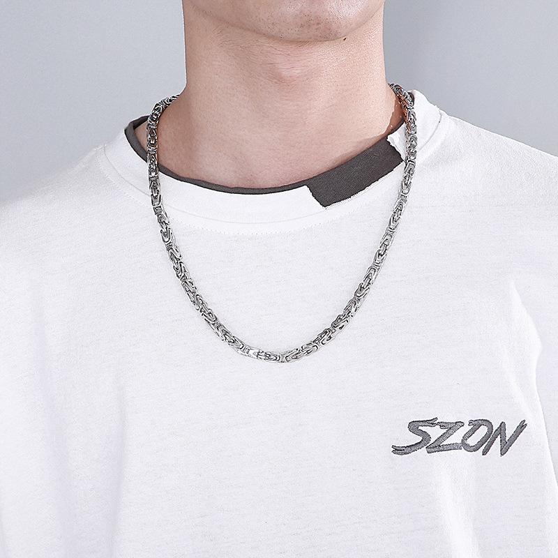 Men's V-Shaped Titanium Steel Chain: Rock, Hip Hop, Street Style Necklace