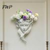 Harz Portrait Relief Skulptur Feen Gesichtsform Wandpflanzer, Mädchen Blumentopf, Wandmontierte Pflanzgefäß Vase für Innen Außen, Kaktus, Kräuter, Luft