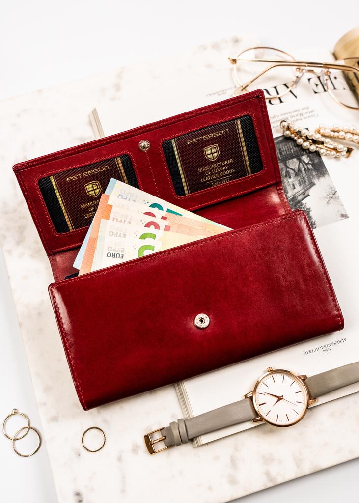 PTN 1680166-9-TVT-6585 Red Leather Wallet