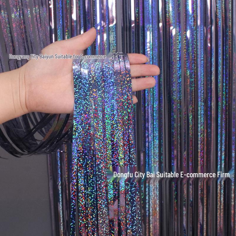 2.6m Silk Laser Rain Curtain for Stage & Party Decor
