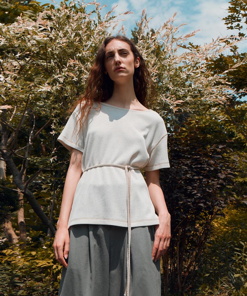 RE RHEE Waist Strap Knitted T Shirt