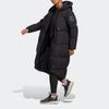 adidas W Big Baffle C Solid Logo Hooded Loose Mid-Length Puffer Jacket Women Outerwear Black HN9937