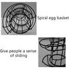 Spiral Design Metal Egg Basket, Egg Storage Holder/Storer Stand Display Rack Basket Egg House Save Space for Kitchen (Black)
