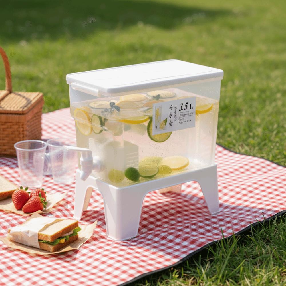 Large Capacity 3.5L Faucet Drink Dispenser With Stand Juice Jug Beverage Dispenser Lemonade
