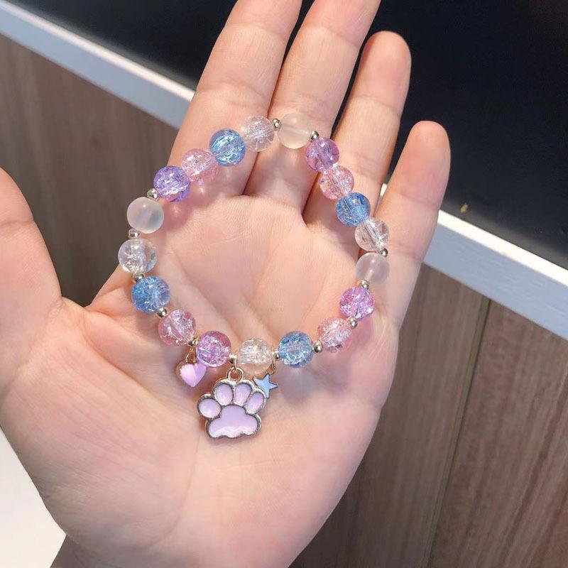Crystal Bracelet Alloy Colored Beaded Bracelet Student Friendship Fashion Bracelet Bead Glass Hot Selling New Cartoon
