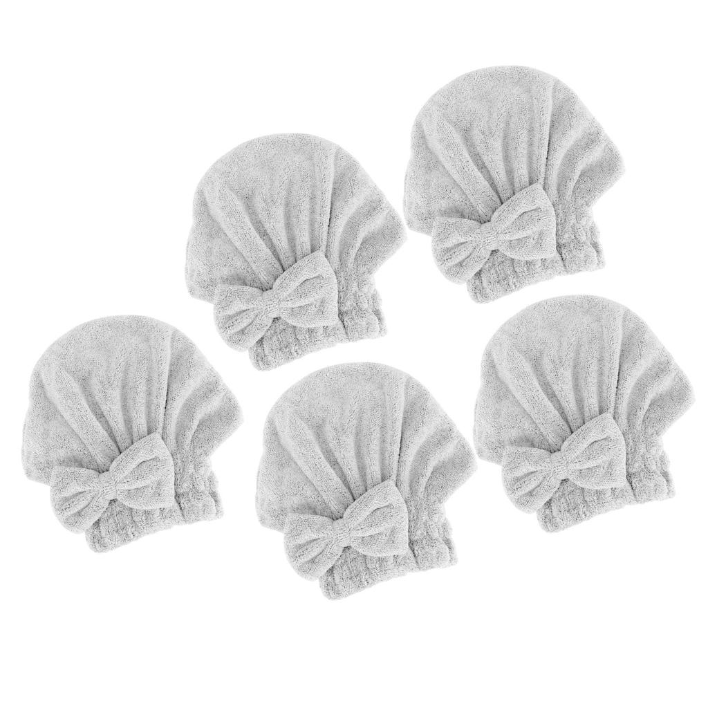 5Pcs Hair Drying Cap Carbon Fiber Water Absorption Quickly Dry Hair Wrapped Towel Bathing