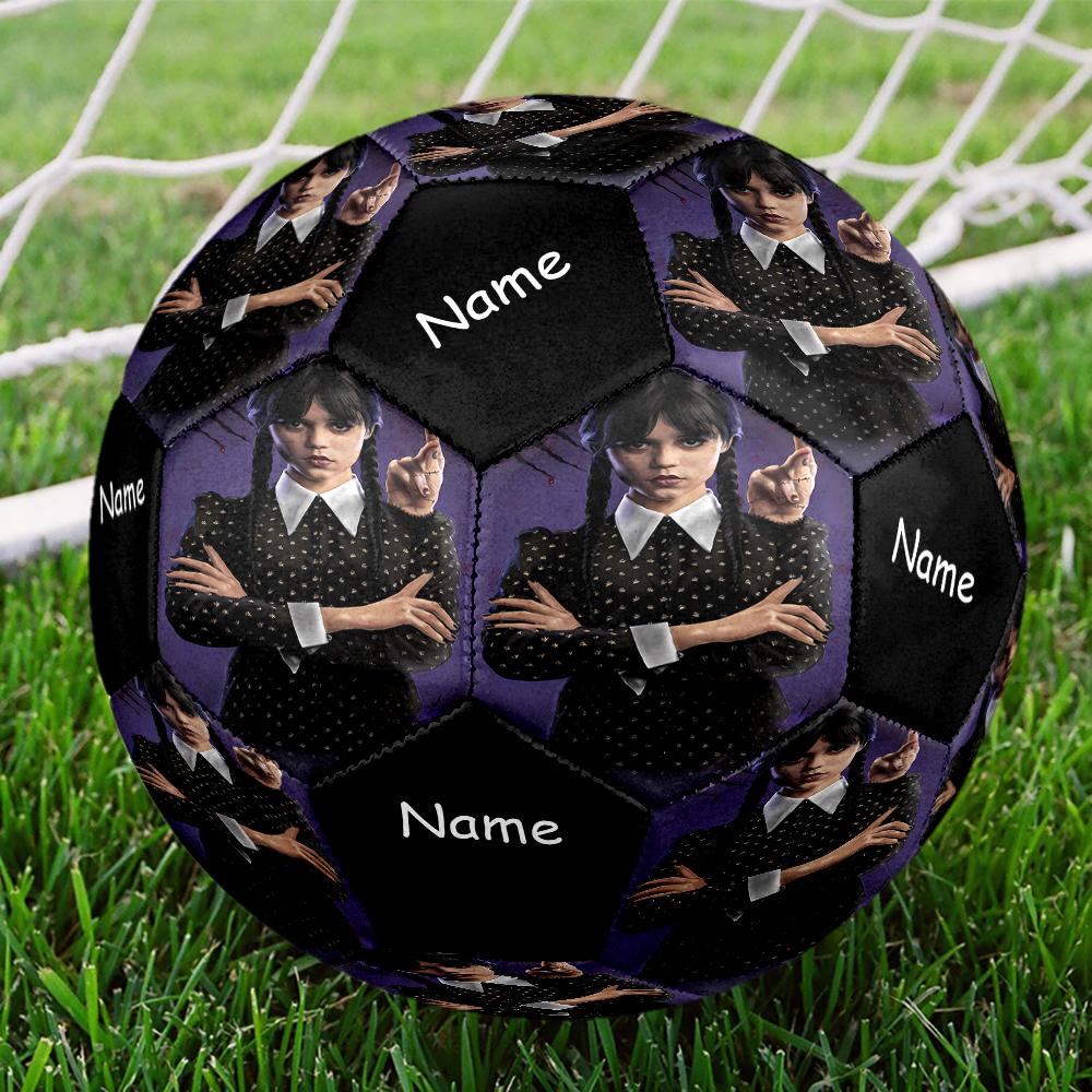 Custom Name Wednesday Theme Size 5 Soccer Ball, Suitable for Both Indoor and Outdoor Matches, a Gift Suitable for Everyone.