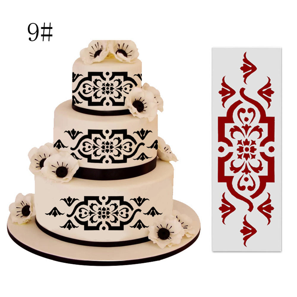 Cake Decorating Tool Damask Lace Border Cake Side Cupcake Stencil Sugarcraft Decoration Mould Baking Tool Kitchen Accessories