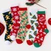 2025 Autumn/Winter Christmas Cotton Socks with Santa Claus and Snowman Cartoon Design