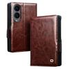 Kožené pouzdro typu flip pro Samsung Galaxy Z Fold 8, QIALINO, Hnědé