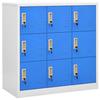 VidaXL Lockable Locker Cabinet Storage Cabinet Storage Organizer Office Cabinet Light Grey 336441