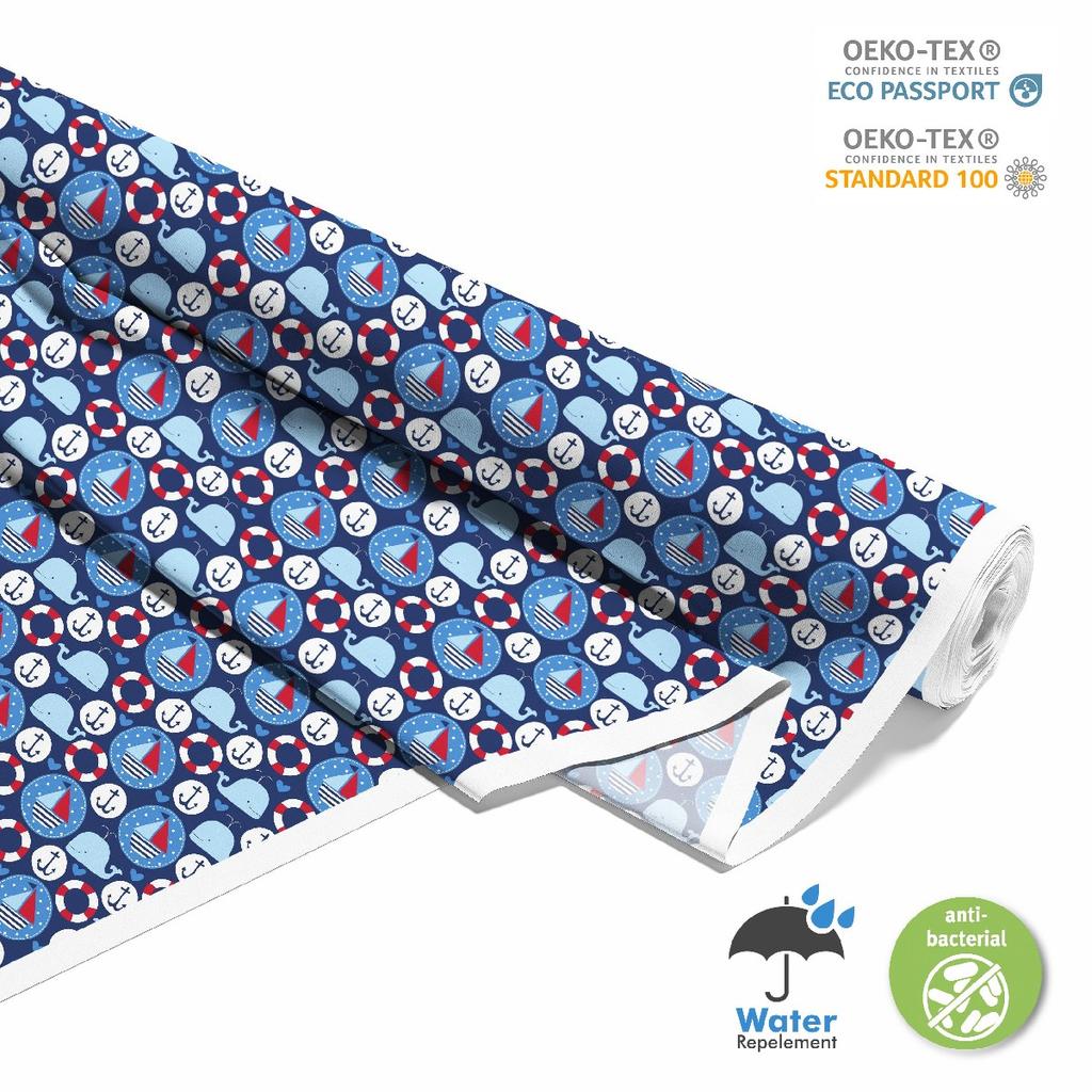 Outdoor Dekostoffe Oxford - Motiv Segelboote Wale