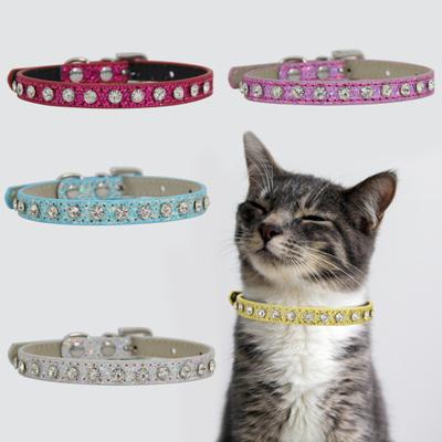 Yousheng Haustierhalsband Verstellbar Reflektierend Hund Katze Strasssteine Halsband Haustier Trainingsleine Haustierbedarf
