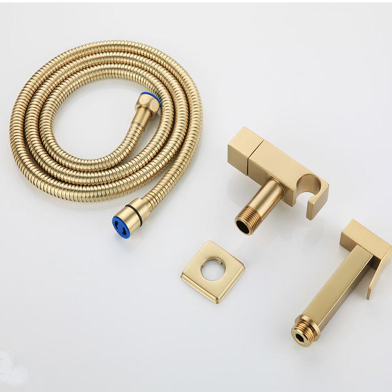 Mosazná bidetová baterie Zlatá ruční toaletní bidetová sprška Hygienická sprcha Toaletní baterie Jedna studená voda Samočisticí