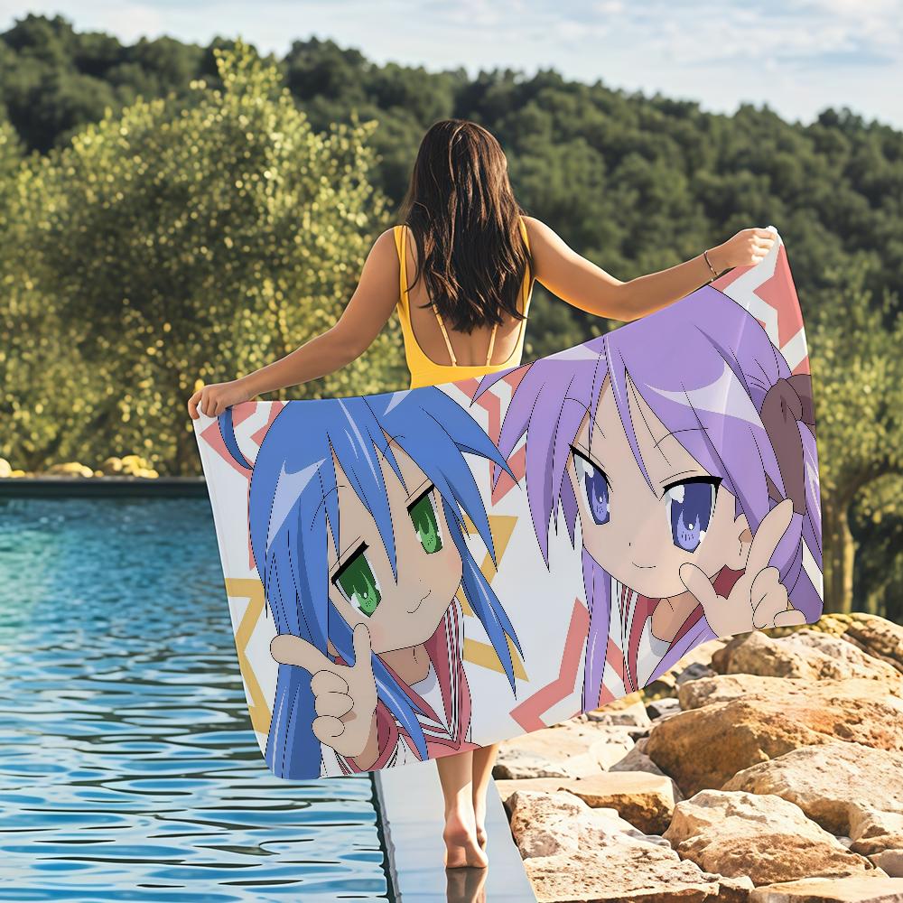 Lucky Star Anime kawaii cartoon Towel Quick Drying Beach Towels Are Suitable For Swimming Pools Camping Yoga And The Gym