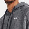 Under Armour Rival Fleece Full-Zip Solid Color Hoodie Men Sweatshirt Gray 1379863-012