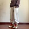 Spring Fall Men Sport Pants Loose Drawstring Elastic Waist Pockets Ankle-banded Letter Embroidery Exercise Trousers Daily Wear Sweatpants